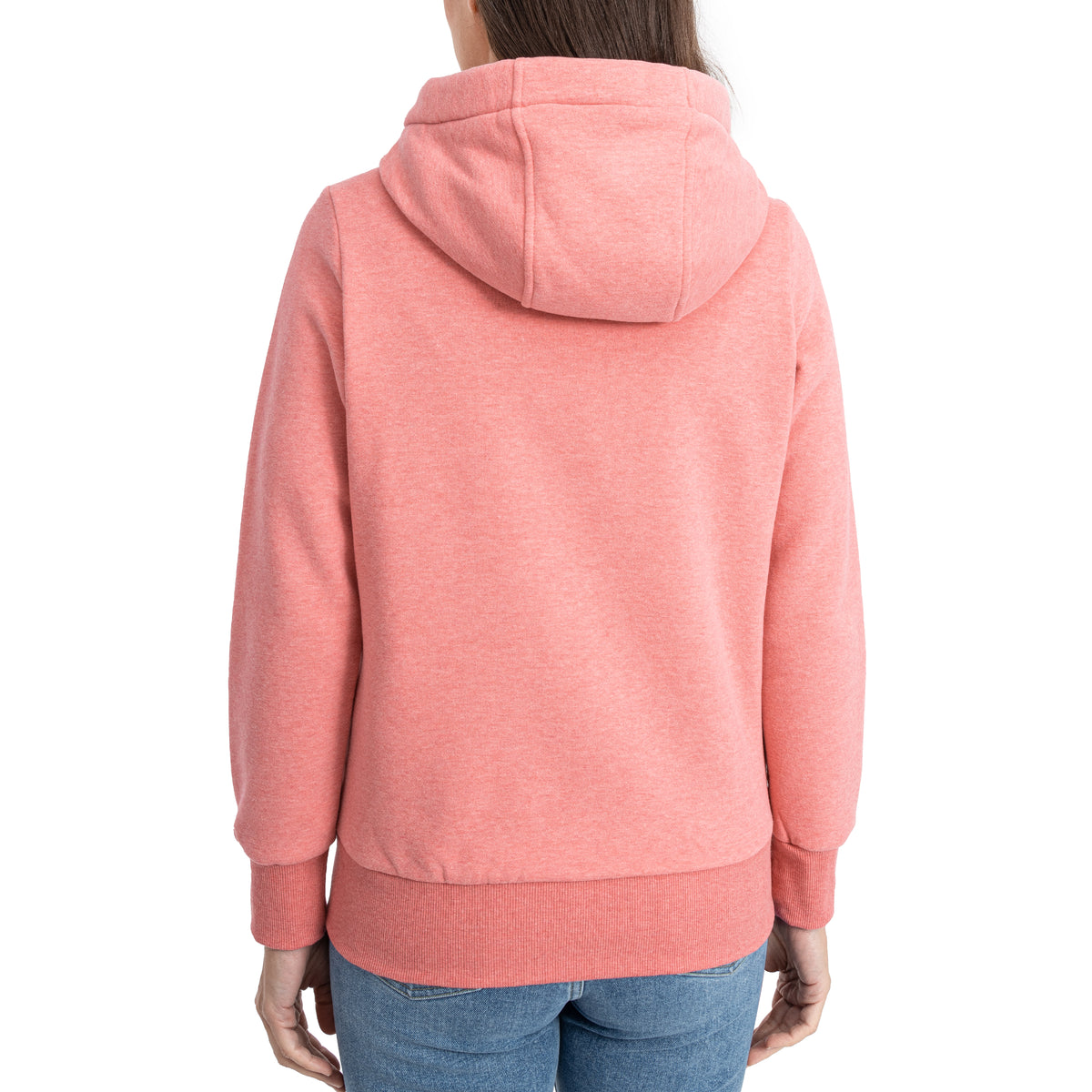 Frau trägt DEPROC FINJA II Sweatjacke in rosa, Rückenansicht