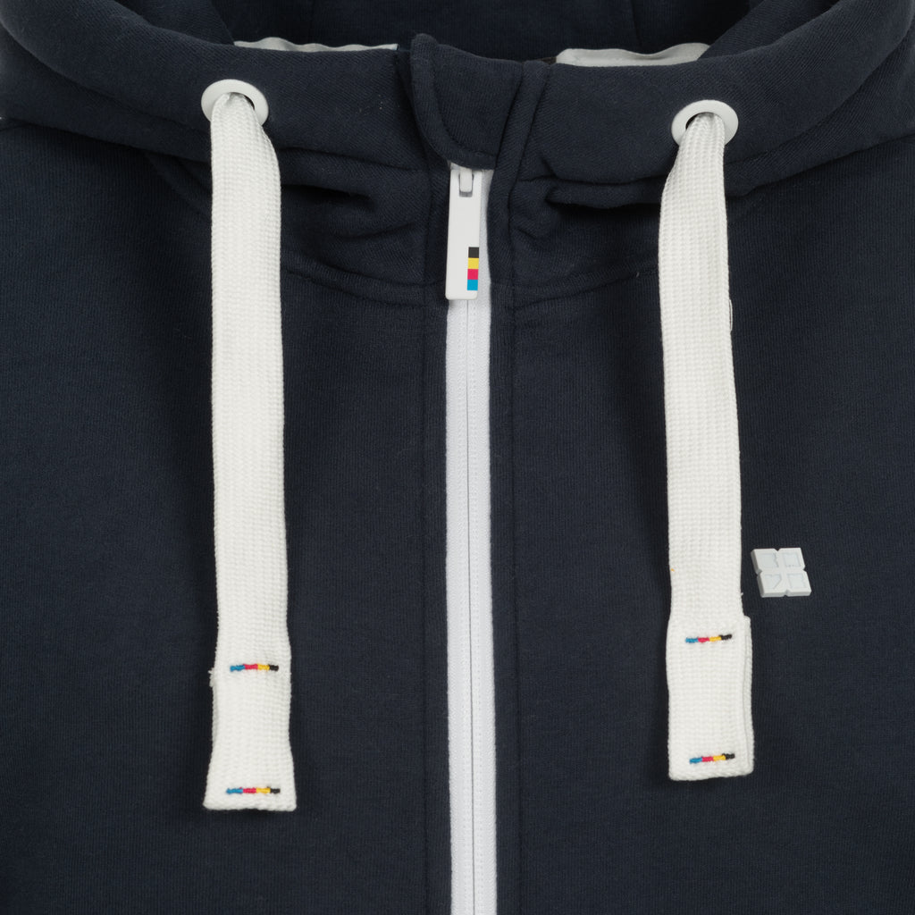 DEPROC FINJA II Sweatjacke in navy, Kapuzendetail