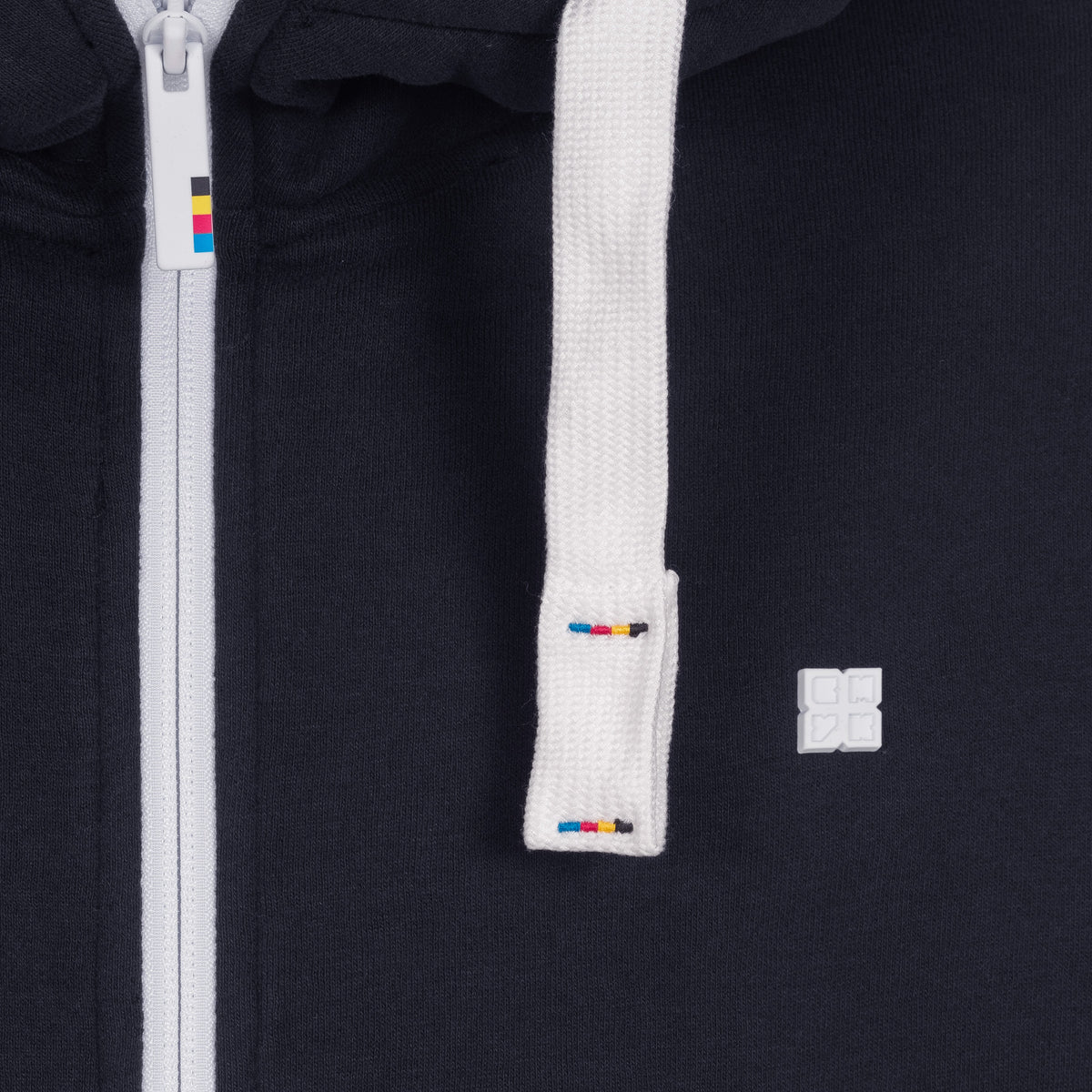 FINN II MEN Kapuzensweatjacke in navy, Reißverschlussdetail