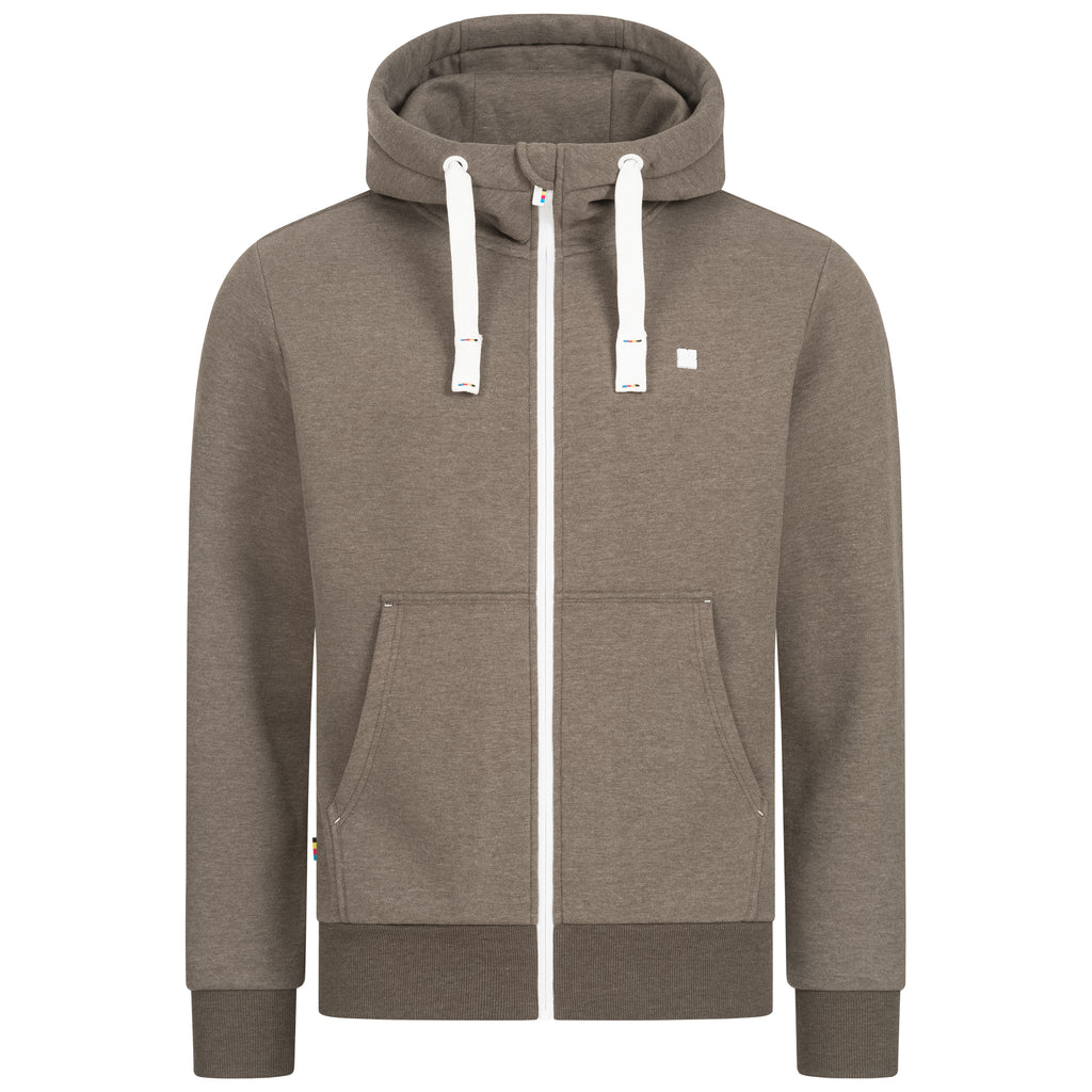 FINN II MEN Kapuzensweatjacke in braun, Vorderansicht