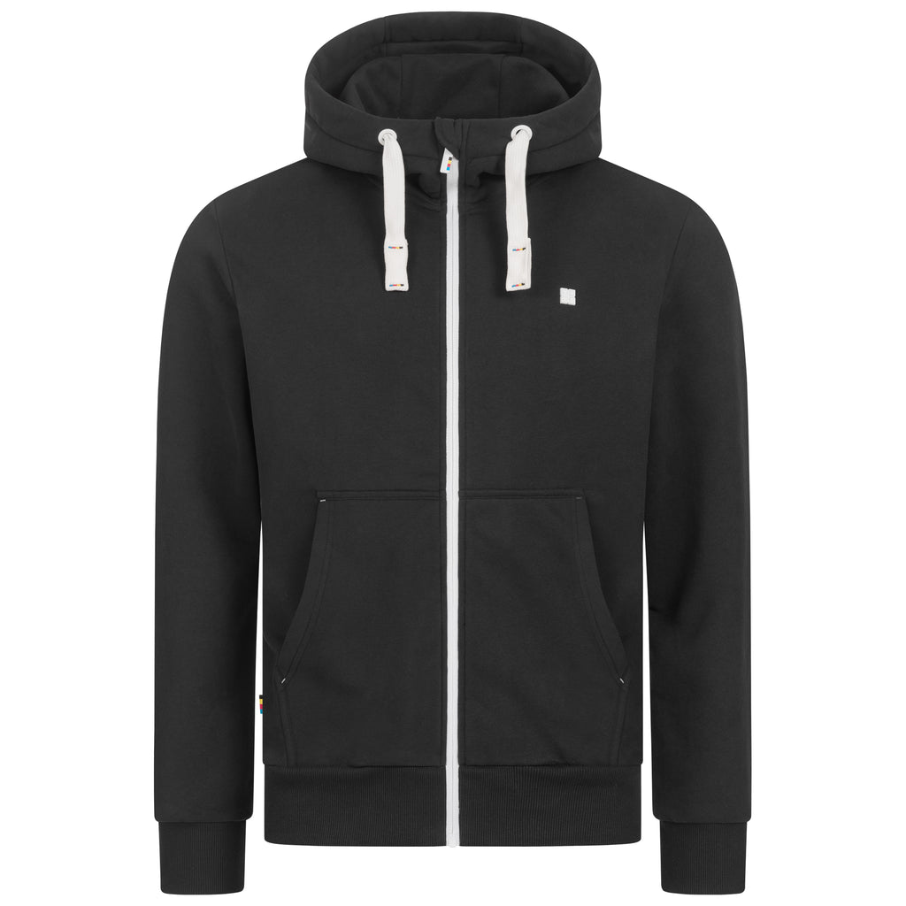 FINN II MEN Kapuzensweatjacke in schwarz, Vorderansicht