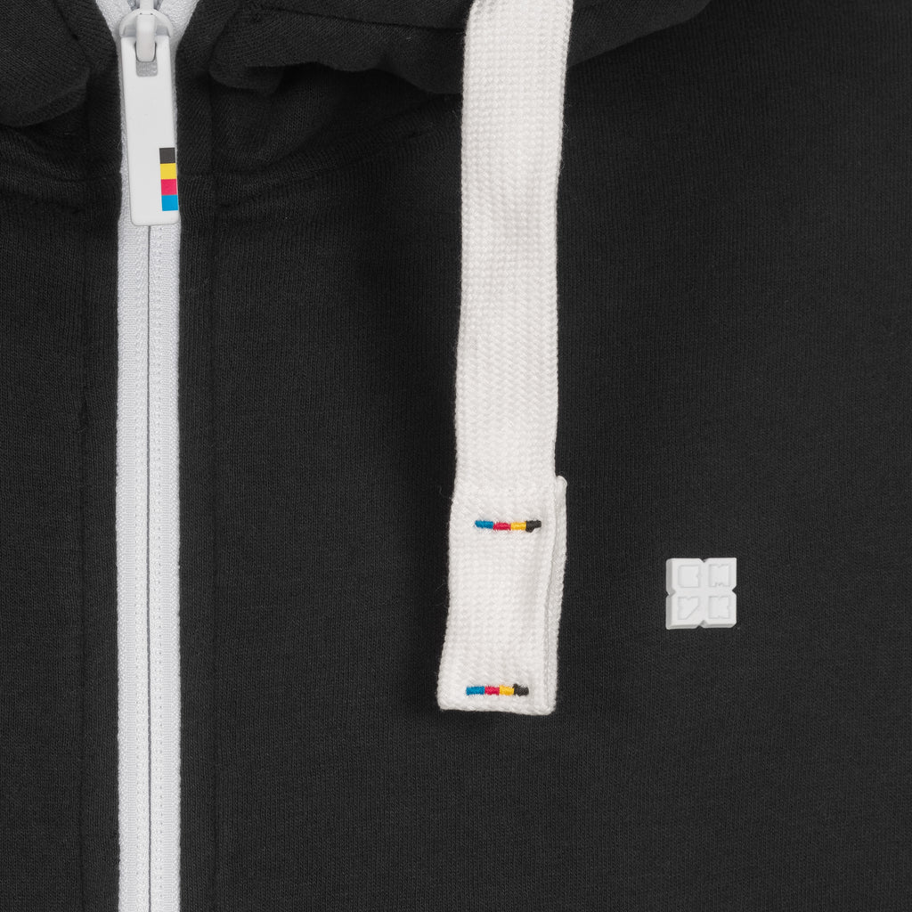 FINN II MEN Kapuzensweatjacke in schwarz, Reißverschlussdetail