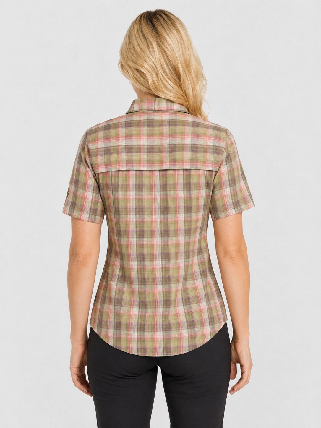 COPPER WOMEN Olive-Check – Modelbild 3