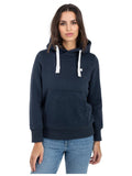 Frau trägt DEPROC HILDA II WOMEN Kapuzensweatshirt in navy, Vorderansicht