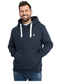 Mann trägt DEPROC LINUS II MEN Kapuzensweatshirt in navy, Vorderansicht